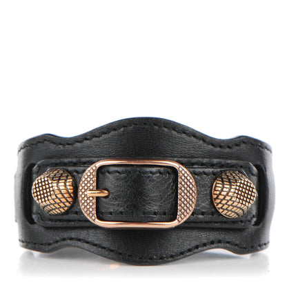 Balenciaga Agneau Arena Giant Rose Gold Hardware M Bracelet Black 1 of 5