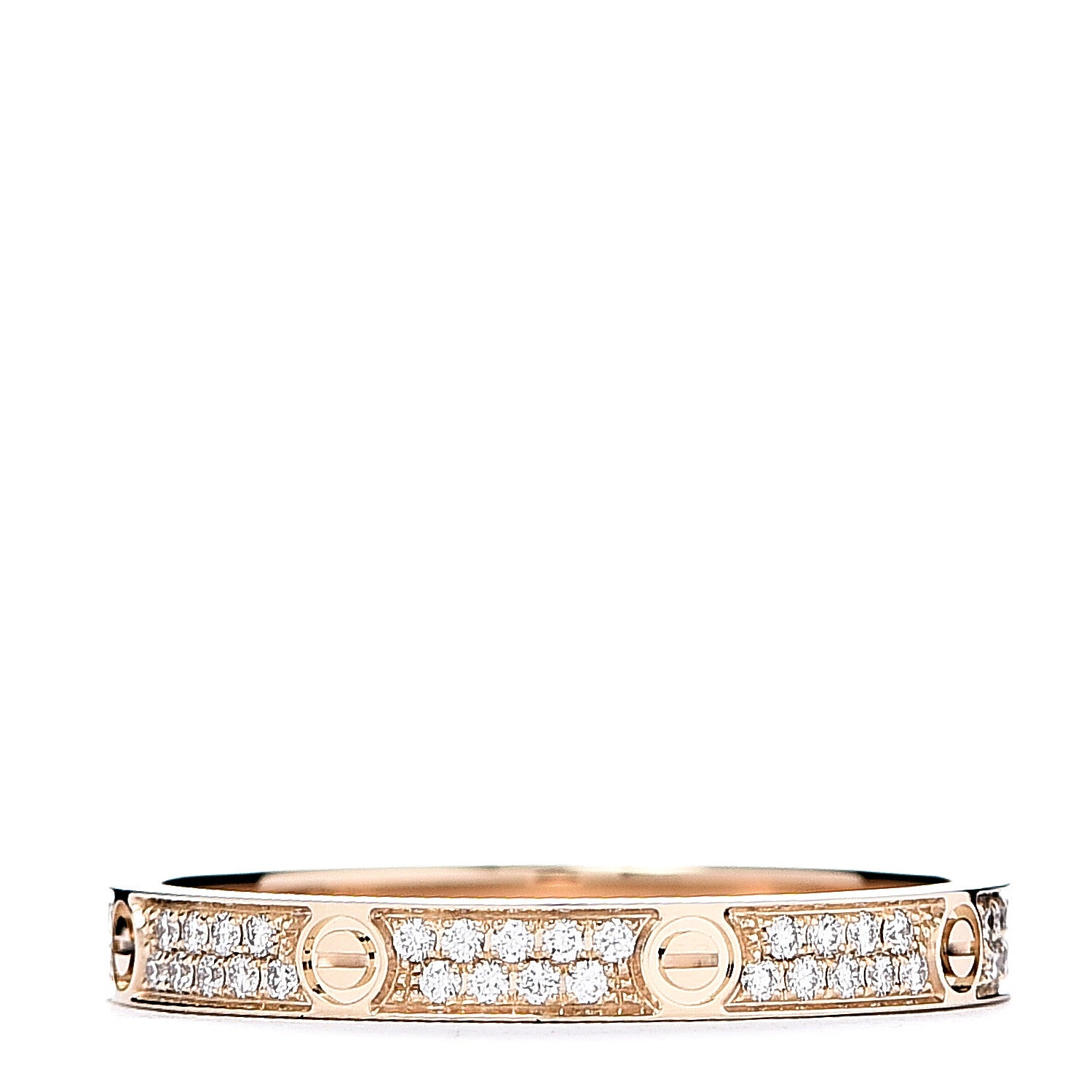 Cartier 18K Yellow Gold Diamond 2.6mm LOVE Paved Band Ring 55 7.25 3 of 6