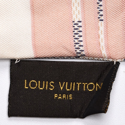 Louis Vuitton Silk Damier Azur Tahitienne Bandeau Rose Ballerine 5 of 6