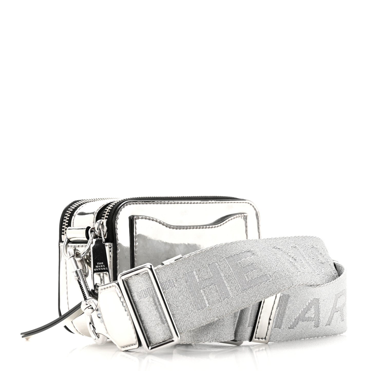 Metallic Calfskin Gen Z Snapshot Camera Bag Silver