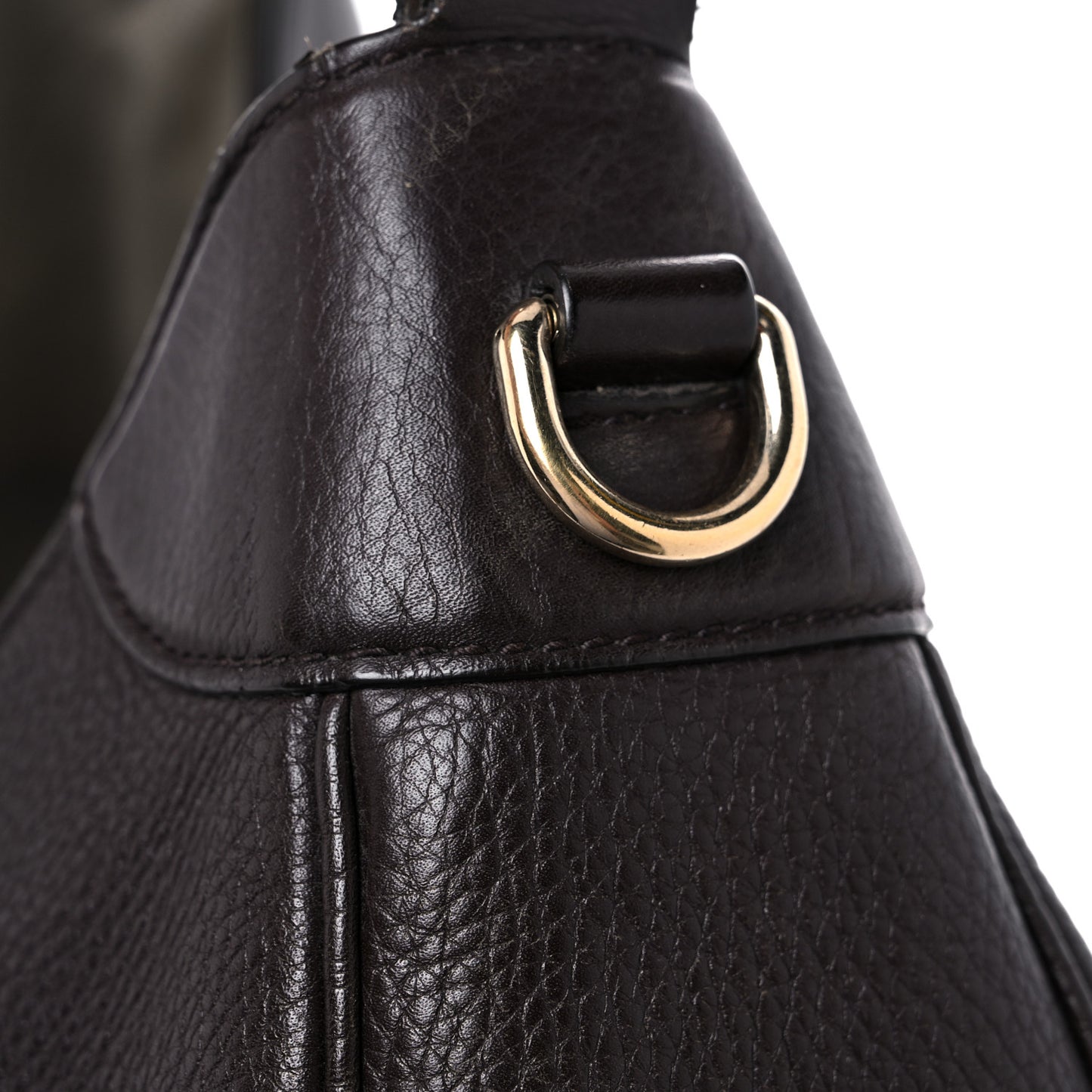 Calfskin Web Medium Dressage Hobo Coffee Brown