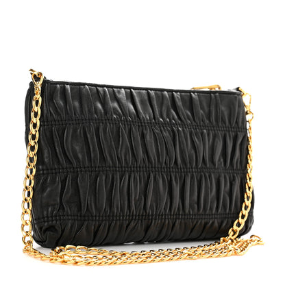 Prada Nappa Gaufre Chain Shoulder Bag Black 2 of 10