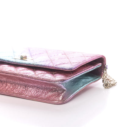 Chanel Metallic Goatskin Quilted 2.55 Reissue Wallet on Chain WOC Multicolor 10 of 12