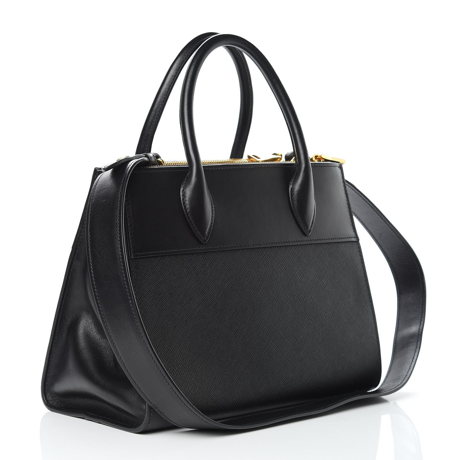 Prada Saffiano City Calfskin Small Esplanade Tote Black 3 of 8