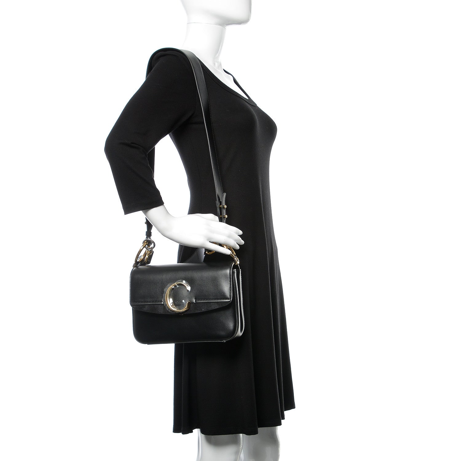 Chloe Calfskin Small C Double Carry Black 2 of 12