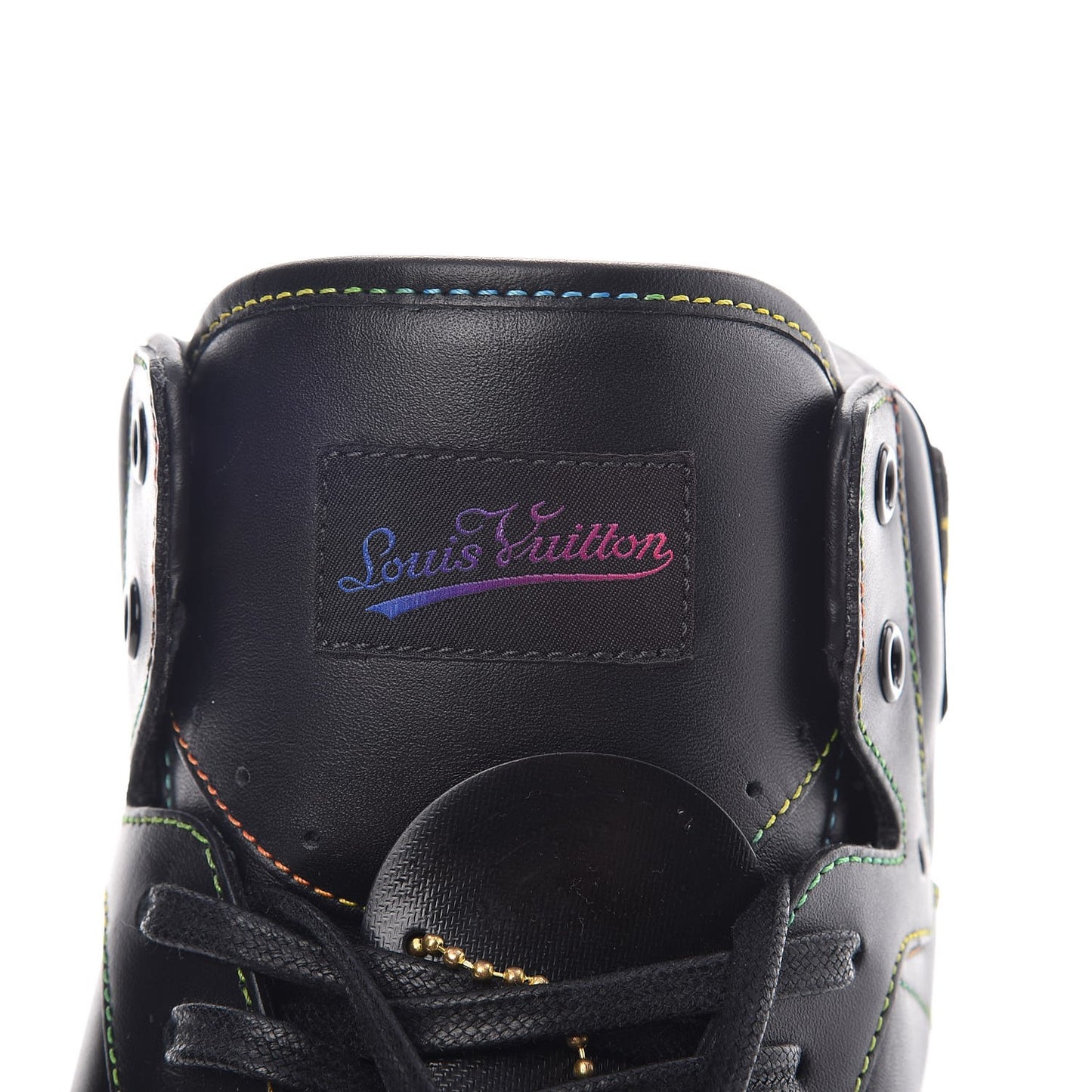 Calfskin Rivoli High Top Sneakers 8.5 Black Multicolor