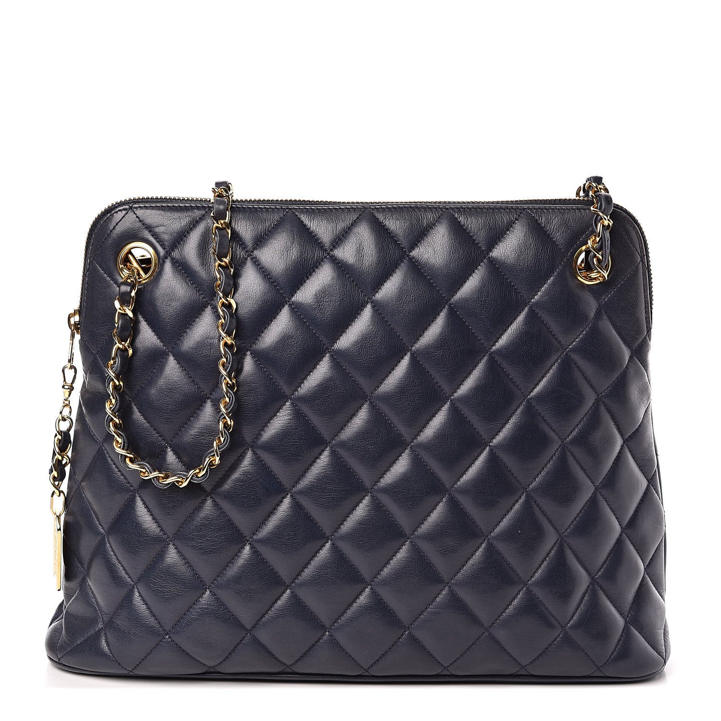 Lambskin Quilted Shoulder Bag Navy