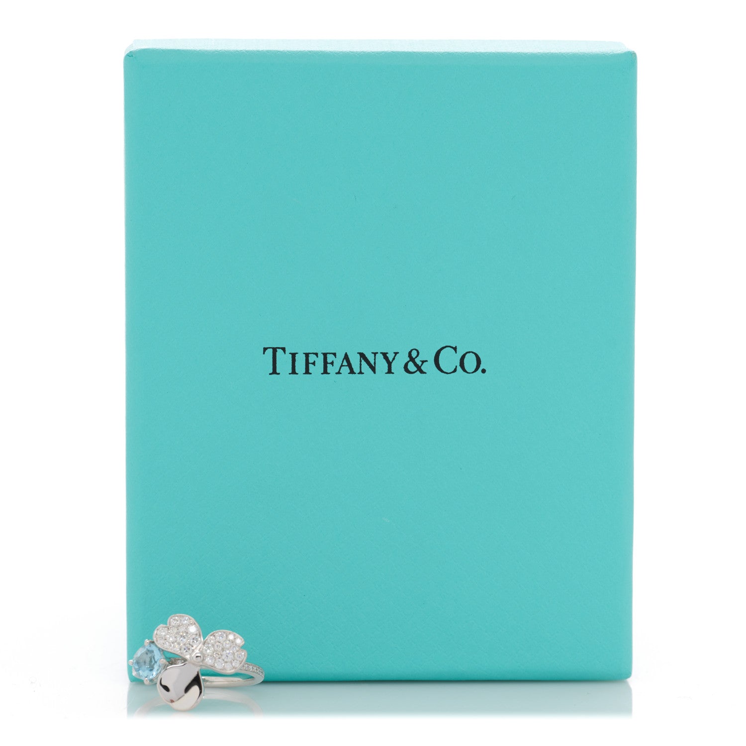 Tiffany Platinum Diamond Aquamarine Paper Flowers Ring 52 6 7 of 7