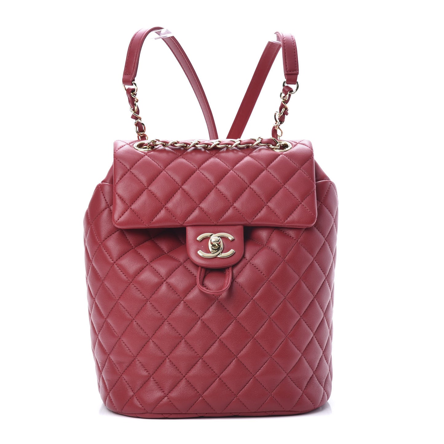 Lambskin Quilted Small Urban Spirit Backpack Red