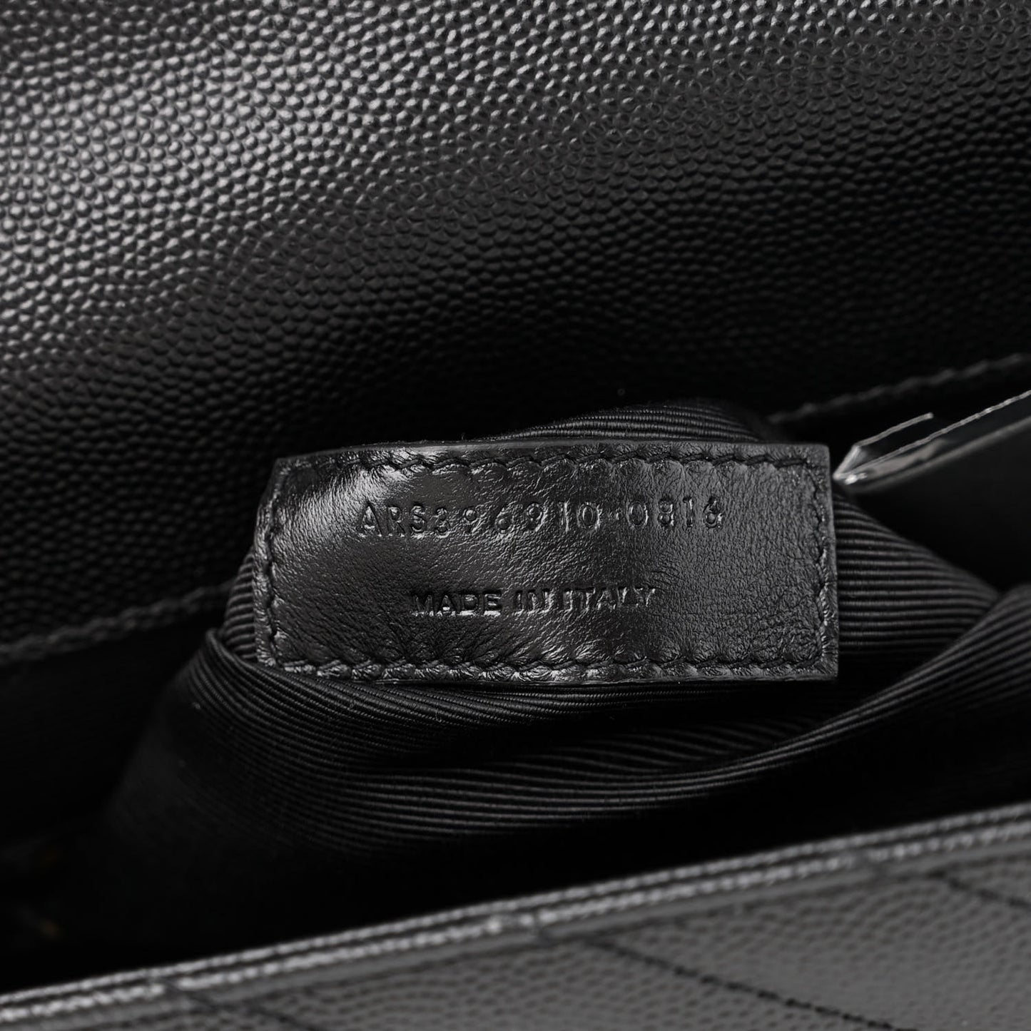 Grain De Poudre Matelasse Chevron Large Monogram Satchel Black