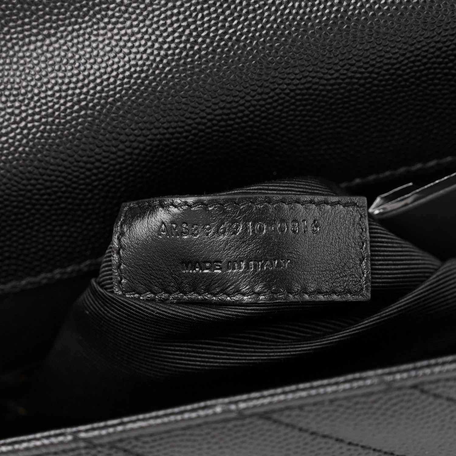 Saint Laurent Grain De Poudre Matelasse Chevron Large Monogram Satchel Black 7 of 10