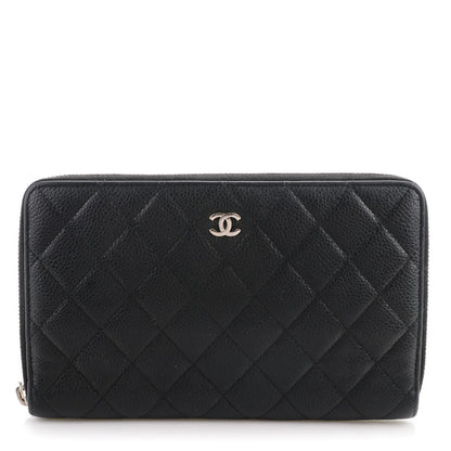 Chanel Caviar Quilted Large Zip Around Organizer Wallet Black 1 of 9