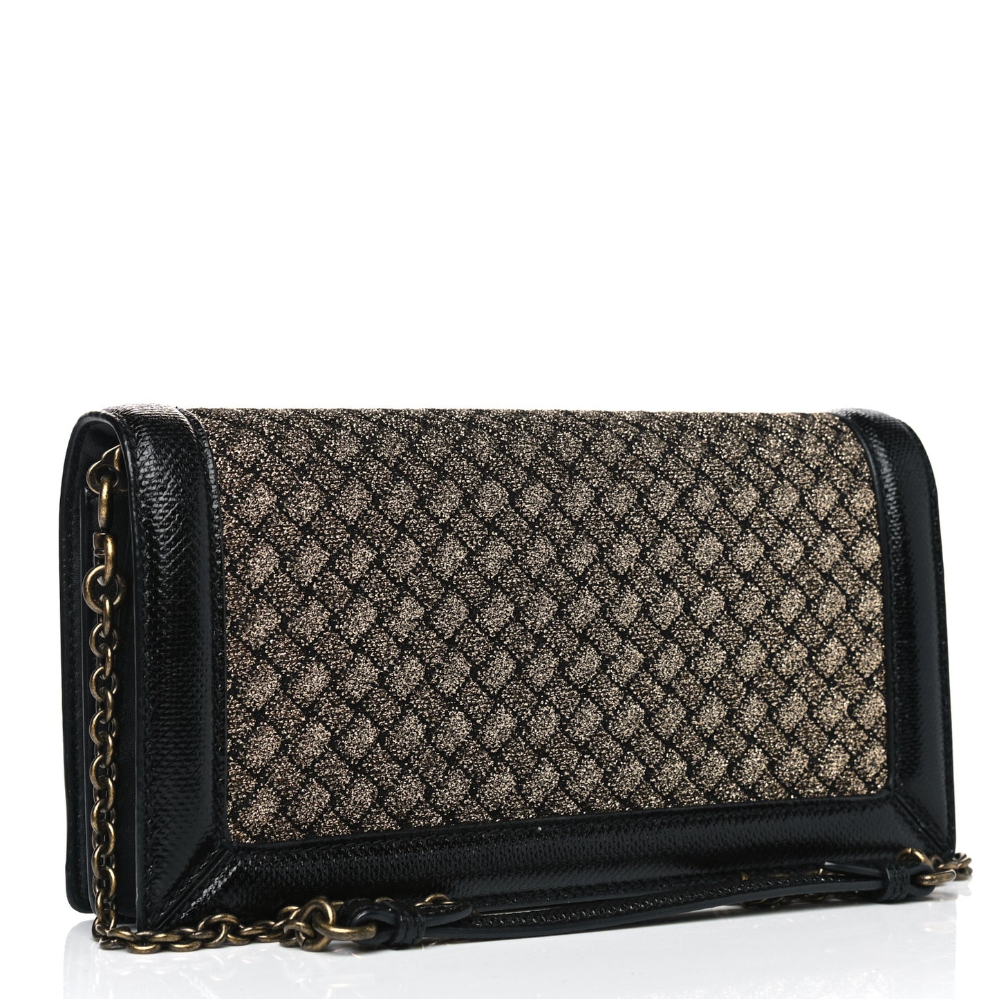 Metallic Wool Woven Patent Ayers Olimpia Knot Gold Black