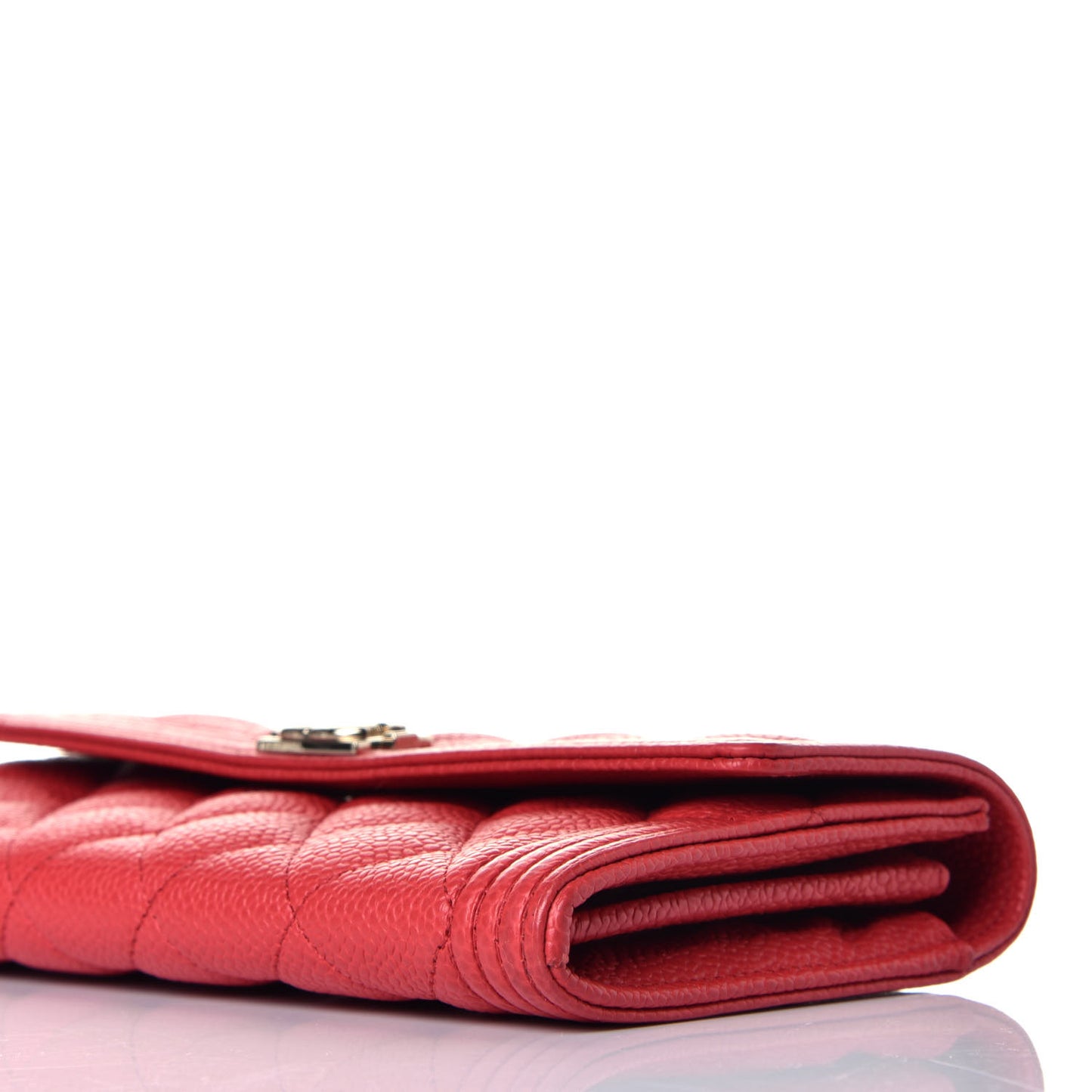 Caviar Quilted Boy Flap Wallet Red