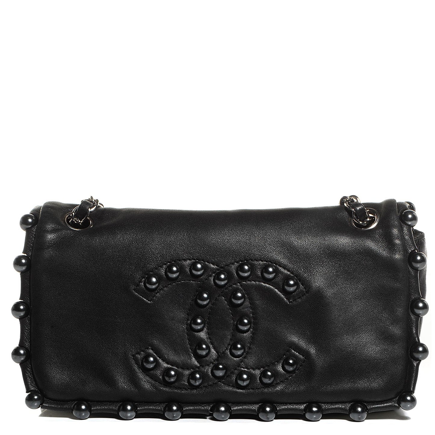 Lambskin Pearl Obsession Flap Black
