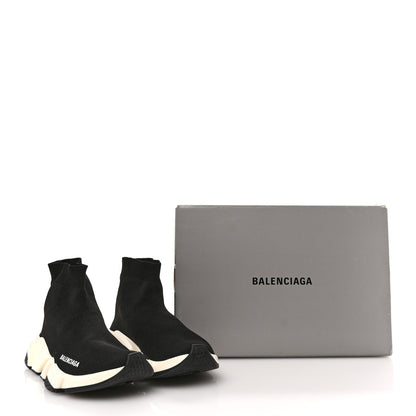 Balenciaga Neoprene Knit Womens Speed Sneakers 38 Black White 10 of 10