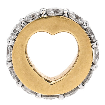 Foundrae 18K Yellow Gold Diamond Pave Edge Love Heart Beat Pendant 1 of 3