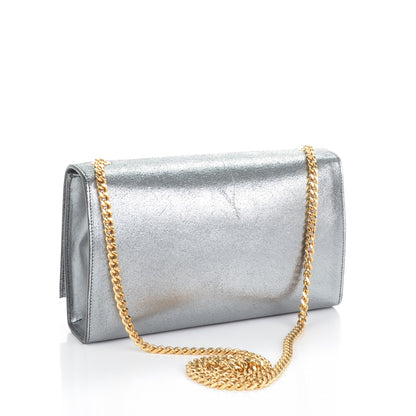 Saint Laurent Metallic Calfskin Medium Classic Monogram Kate Tassel Satchel Silver 3 of 6
