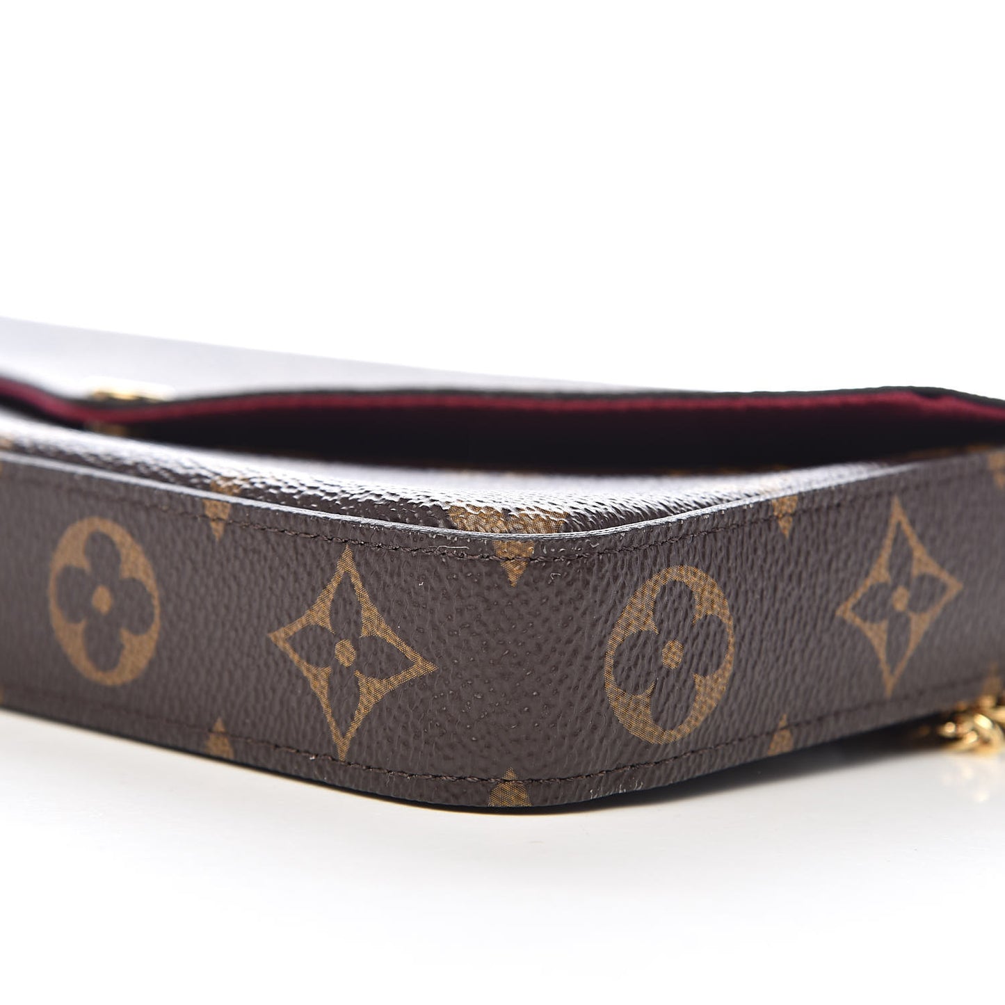 Monogram Pochette Felicie Chain Wallet Fuchsia