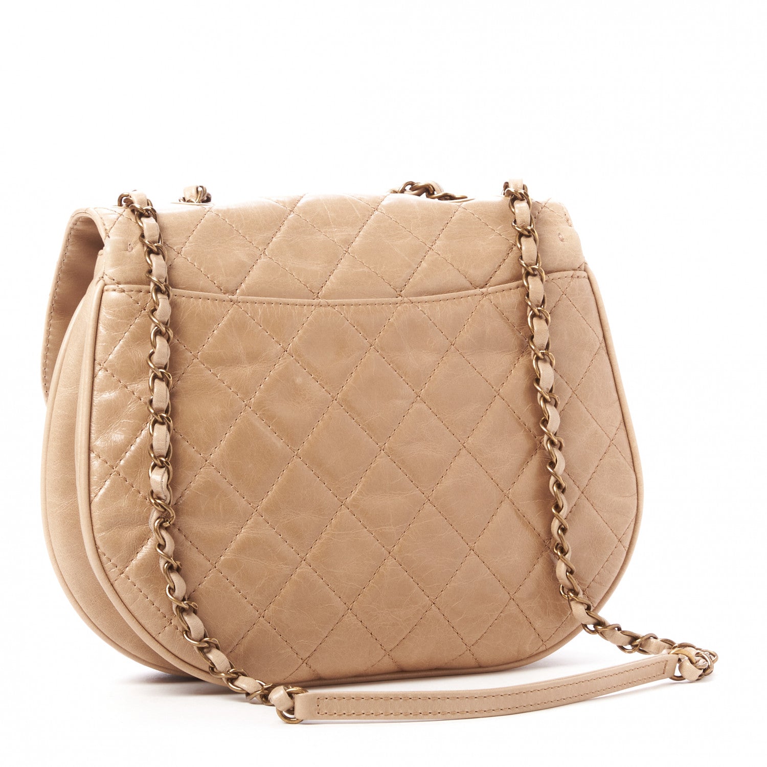Chanel Glazed Calfskin Quilted Medium Bubble CC Flap Beige 2 of 9