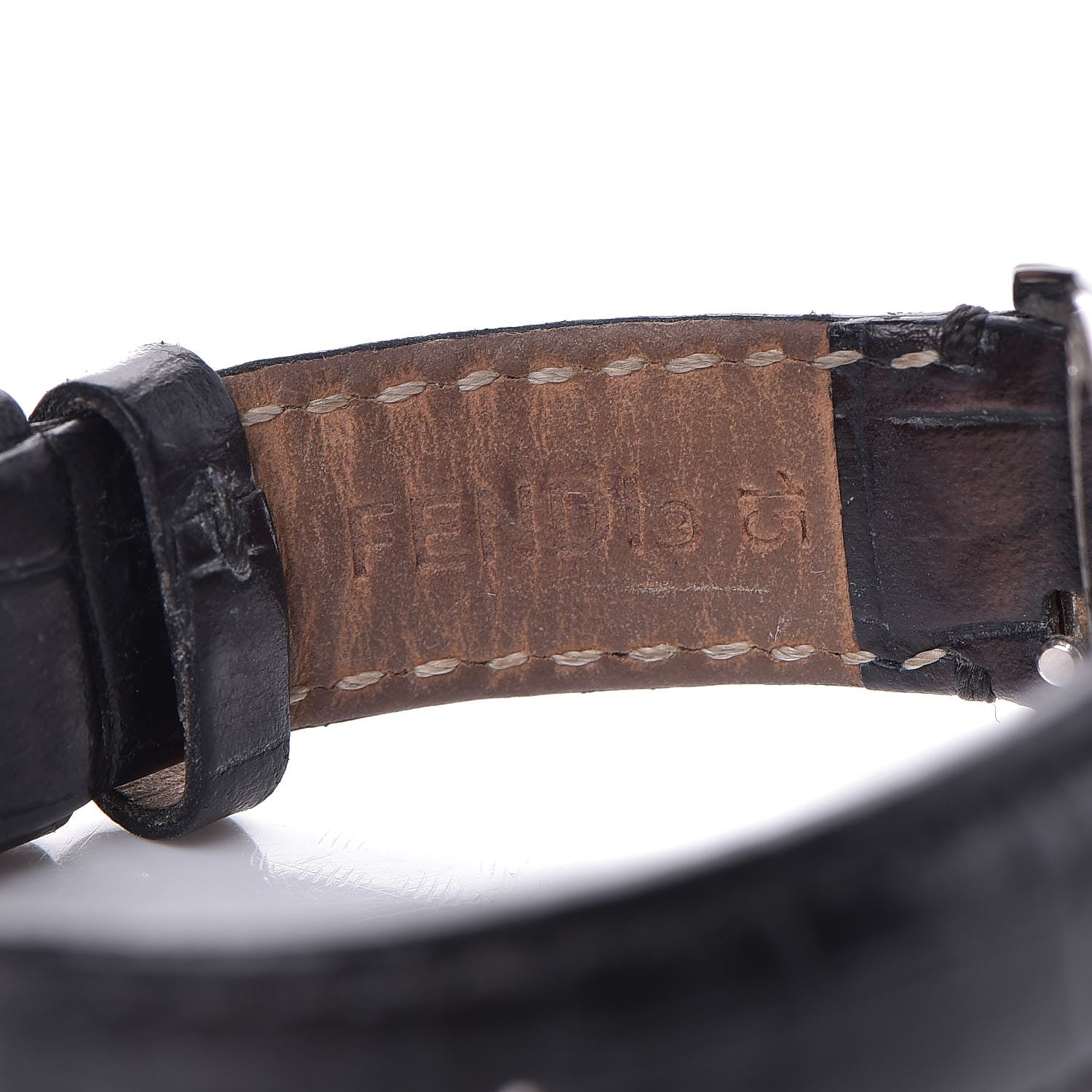 Fendi Stainless Steel Alligator Diamond Mother of Pearl 30mm Orologi Quartz Watch 6 of 11