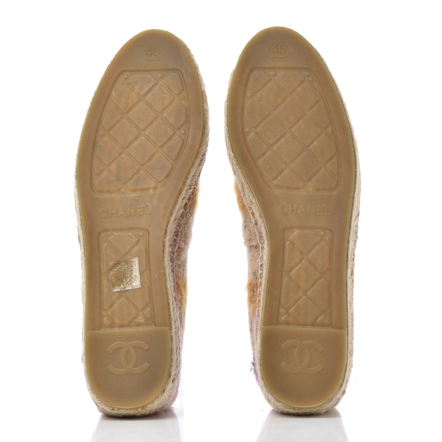 Tweed CC Espadrilles 40 Pink Multicolor