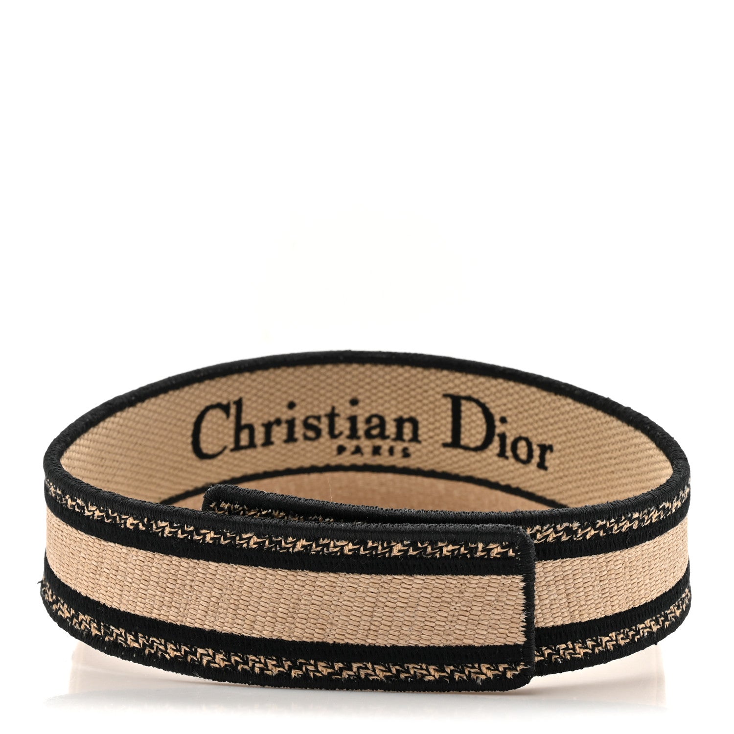 Christian Dior Raffia Embroidered Petites Fleurs Visor Natural 5 of 8