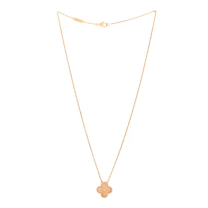 Van Cleef & Arpels 18K Rose Gold Vintage Alhambra Pendant Necklace 3 of 4