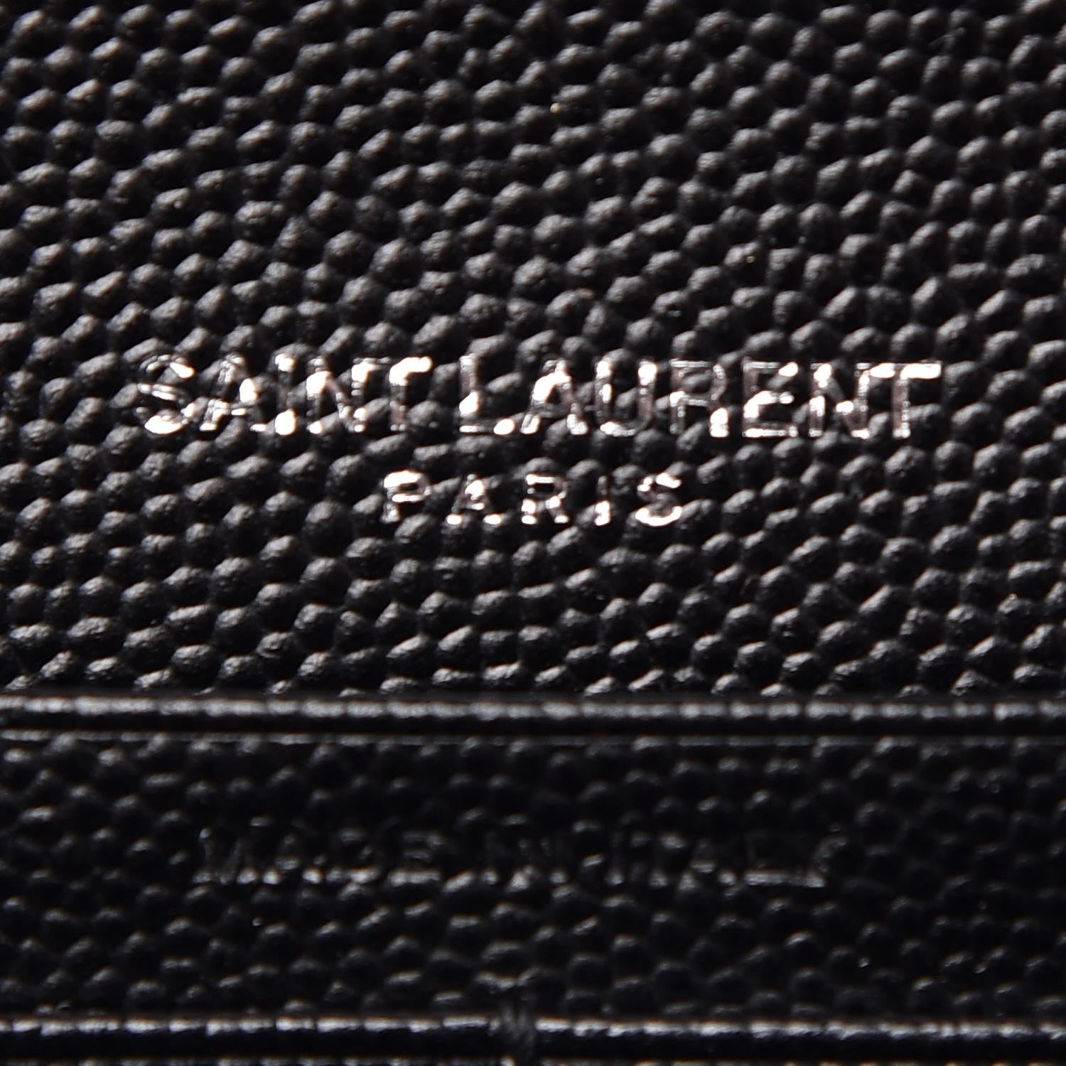 Saint Laurent Grain De Poudre Matelasse Chevron Monogram Chain Wallet Black 6 of 8
