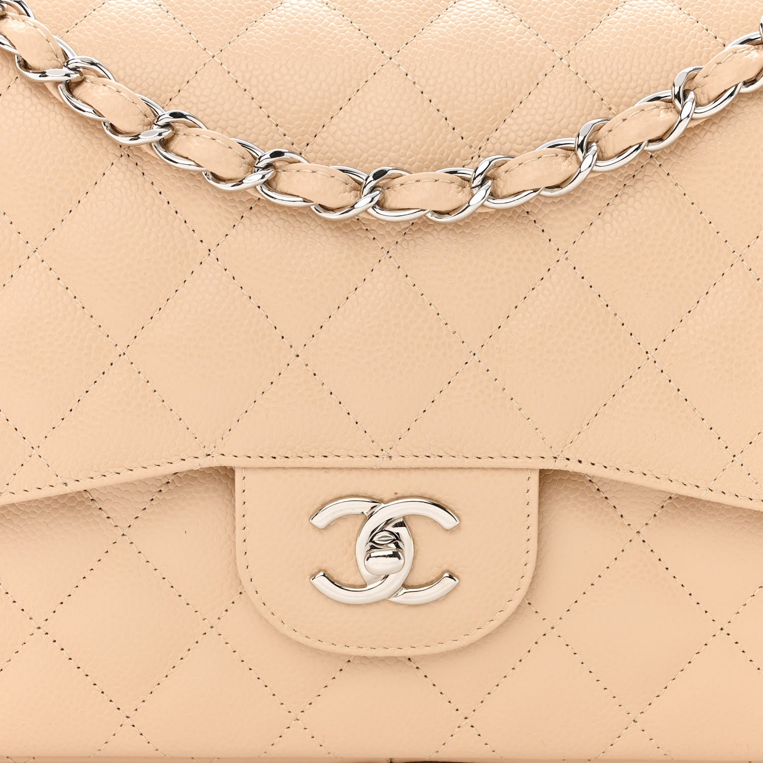 Chanel Caviar Quilted Jumbo Double Flap Beige Clair 8 of 13