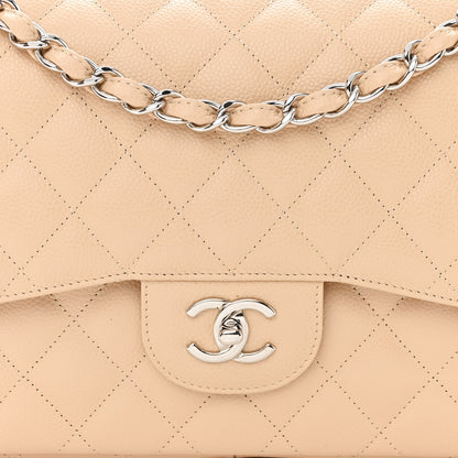 Chanel Caviar Quilted Jumbo Double Flap Beige Clair 8 of 13