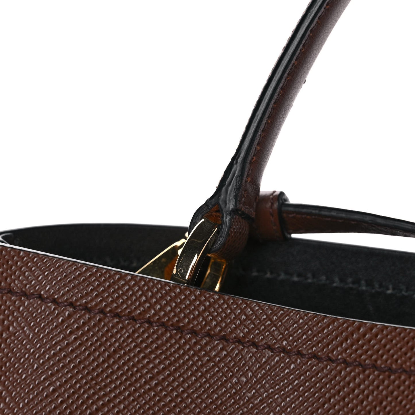 Saffiano Cuir Medium Panier Bucket Bag Palissandro