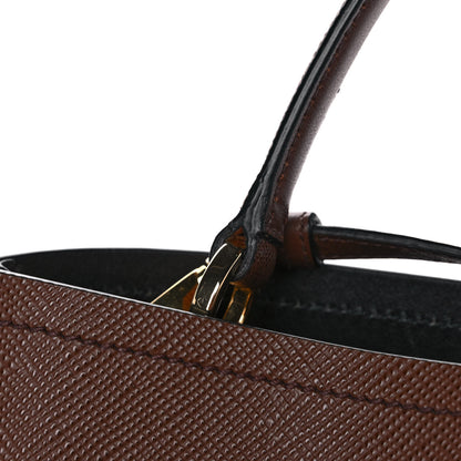 Prada Saffiano Cuir Medium Panier Bucket Bag Palissandro 11 of 12