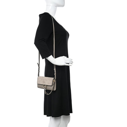 Chloe Suede Calfskin Mini Faye Shoulder Bag Motty Grey 2 of 10