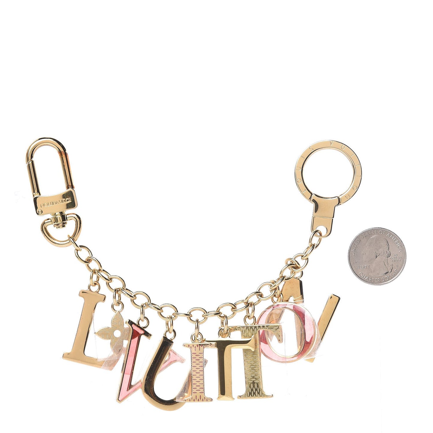 LV Tag Bag Charm Gold