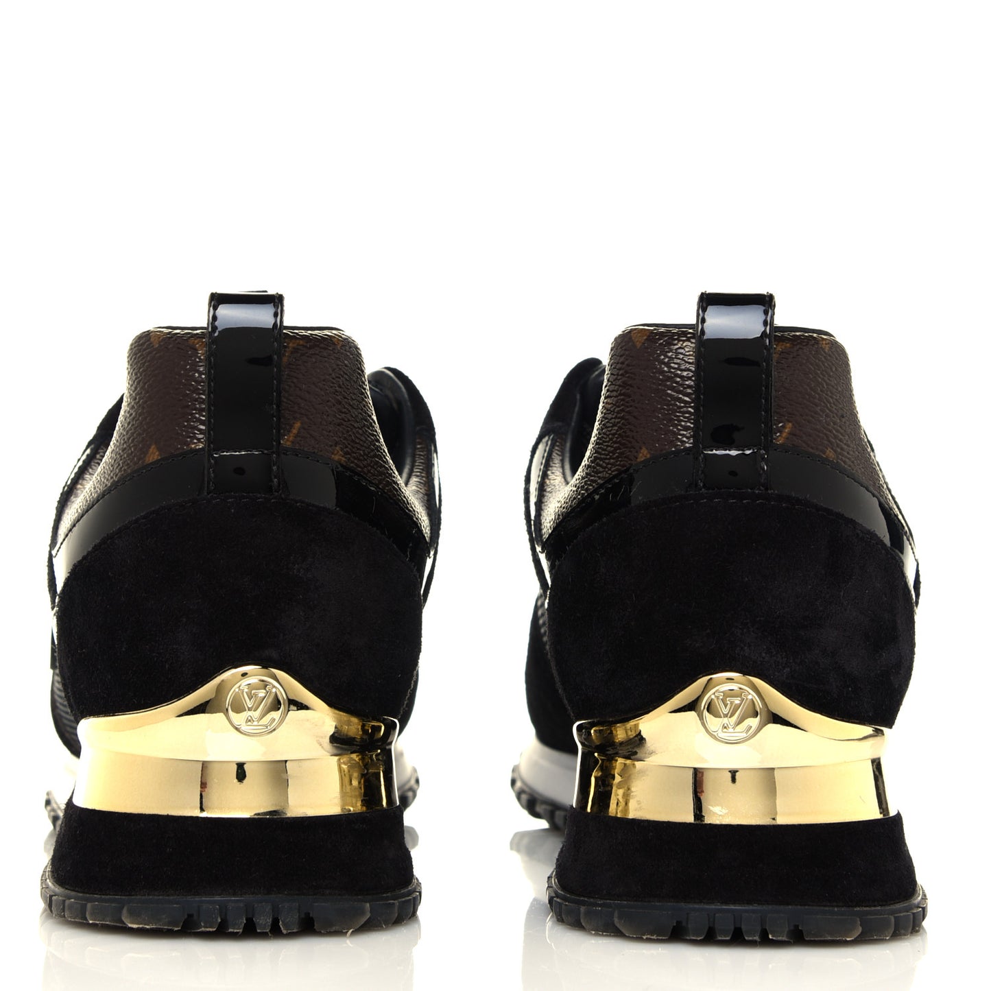 Suede Monogram Run Away Sneakers 37.5 Black