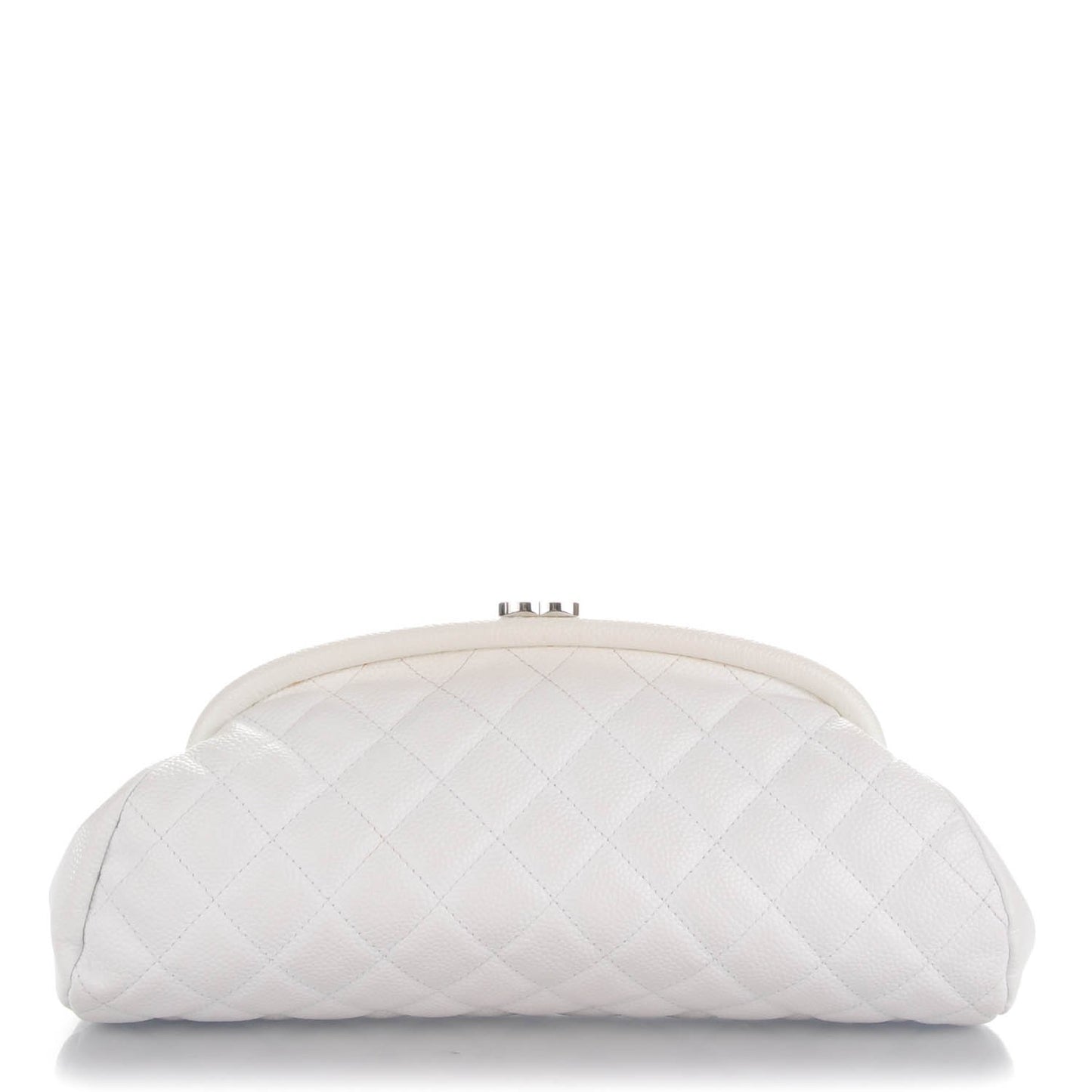 Caviar Quilted Timeless Clutch White