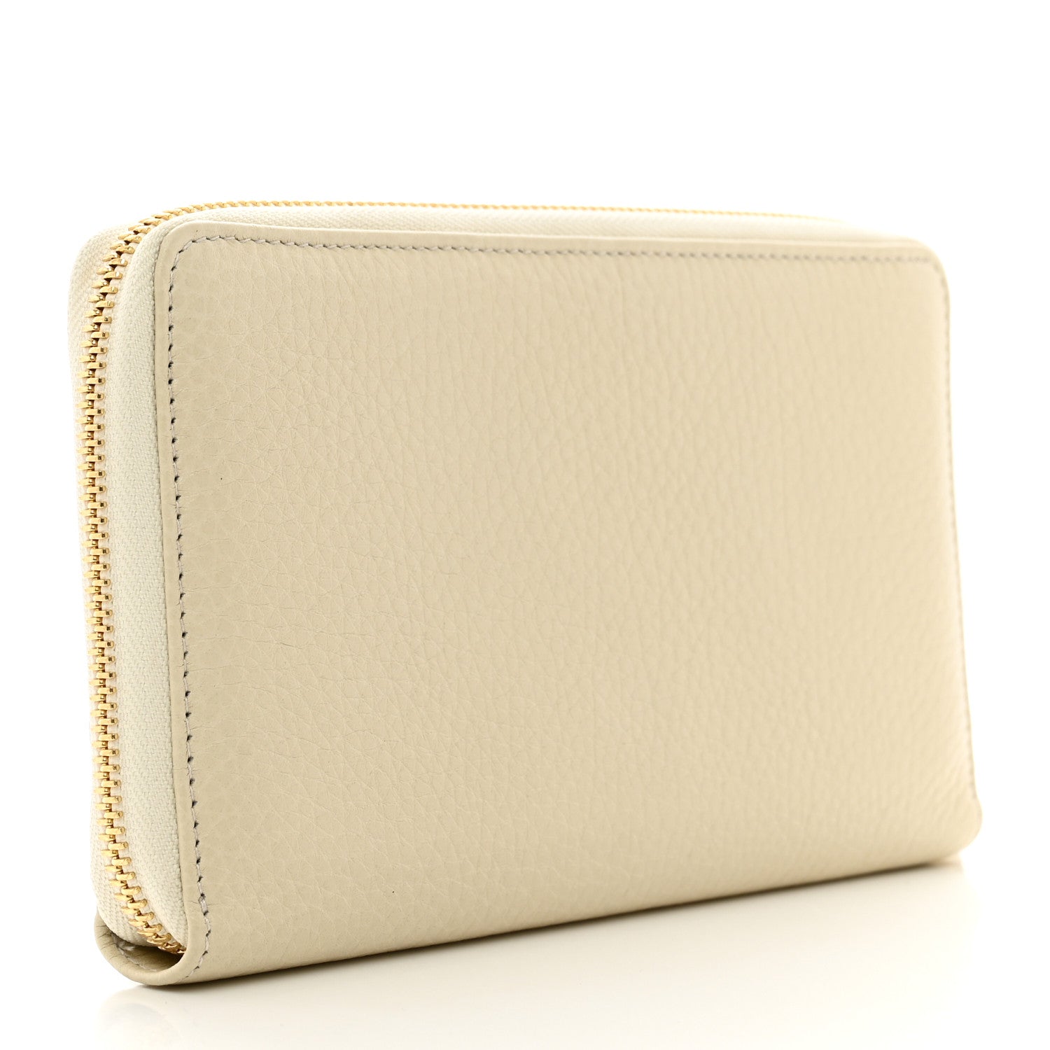 Gucci Grained Calfskin Zip Around Travel Wallet Mystic White 3 of 8