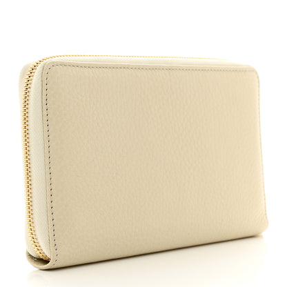 Gucci Grained Calfskin Zip Around Travel Wallet Mystic White 3 of 8