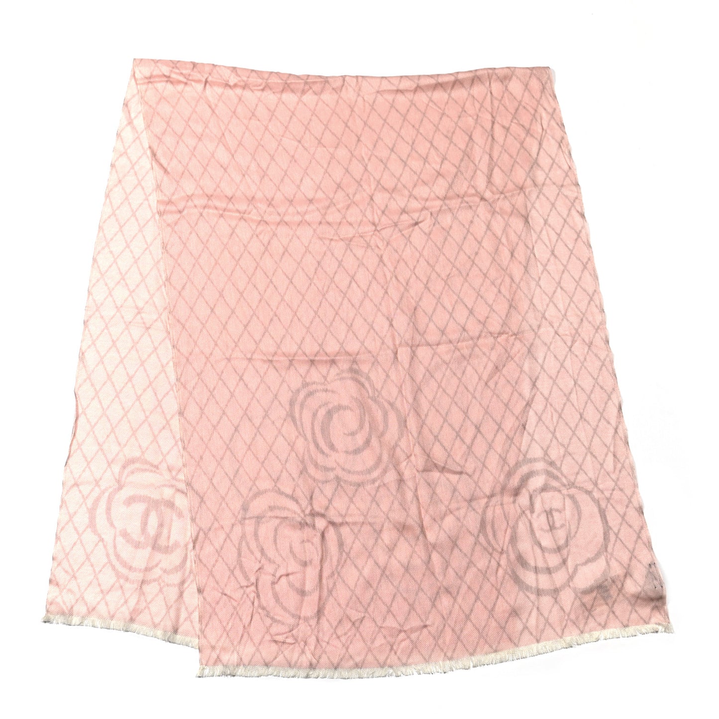 Cashmere Silk Camellia Scarf Shawl Pink