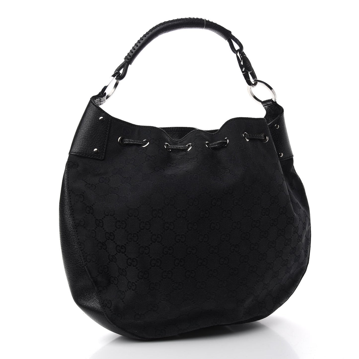 Monogram Drawstring Hobo Black