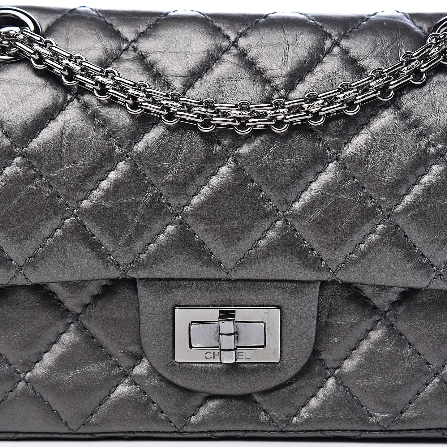 Aged Calfskin Quilted 2.55 Reissue 224 Flap