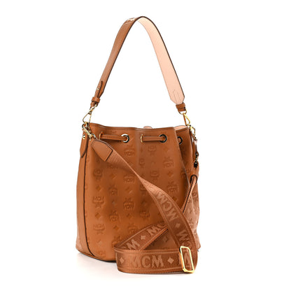 MCM Calfskin Ottomar Monogram Essential Bucket Cognac 3 of 9