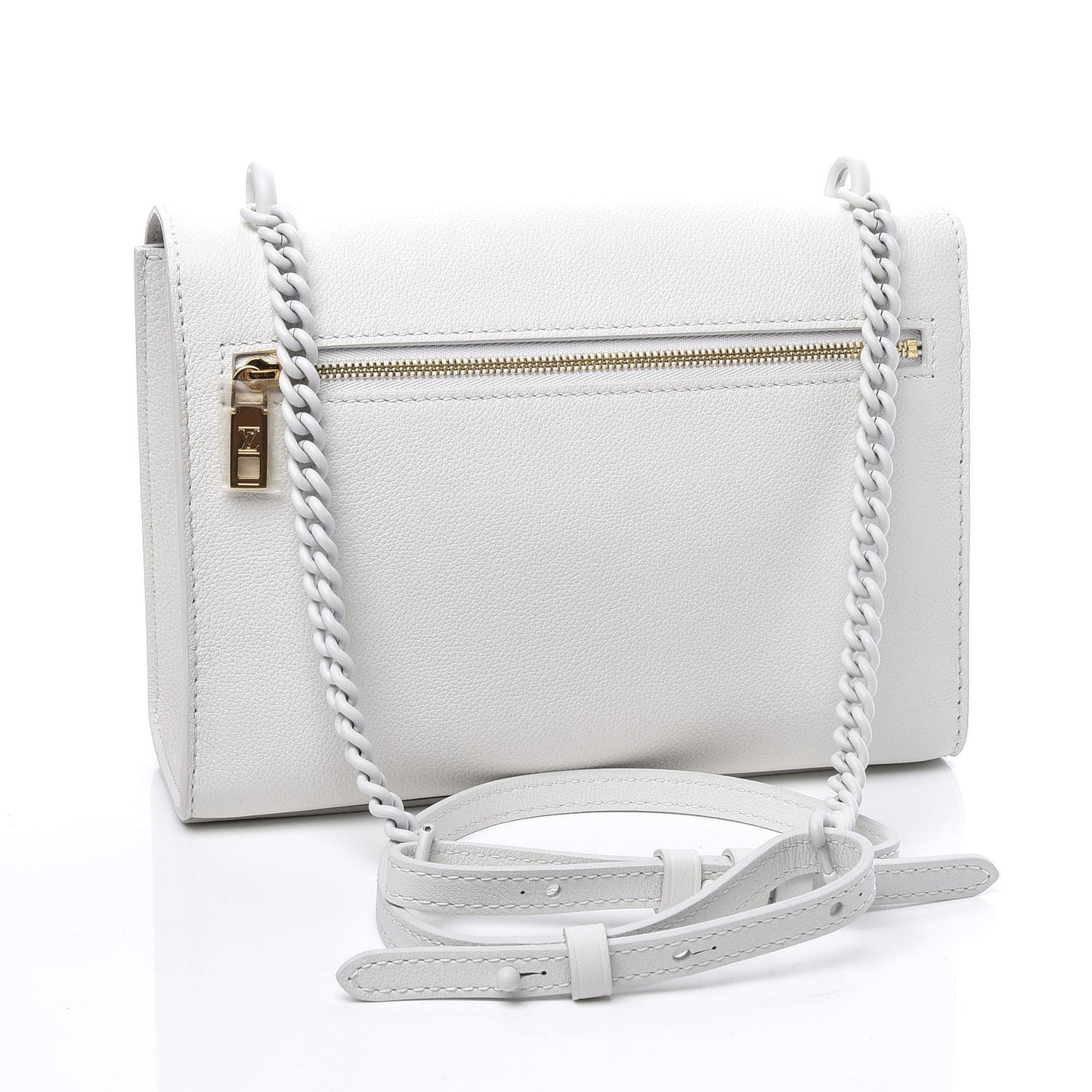 Soft Calfskin Mylockme Chain Bag BB White