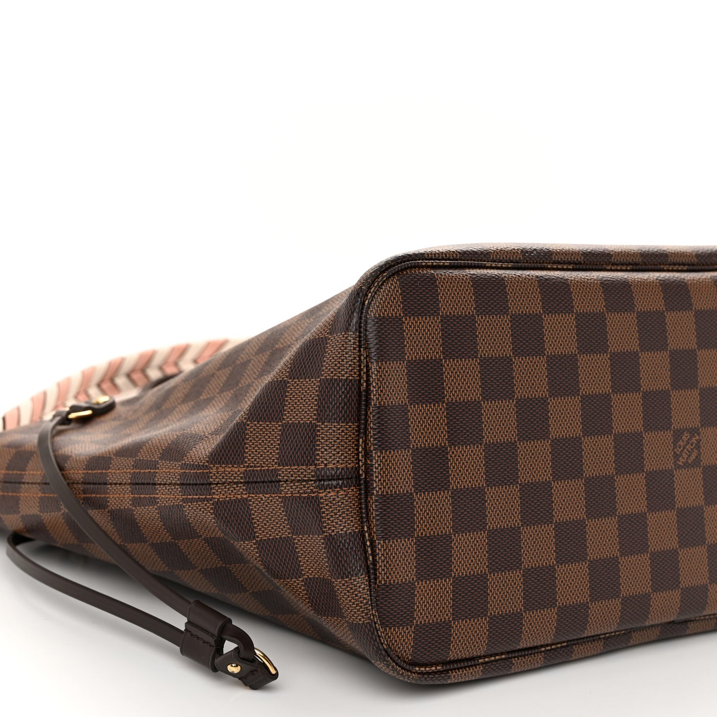 Damier Ebene Braided Neverfull MM Pink