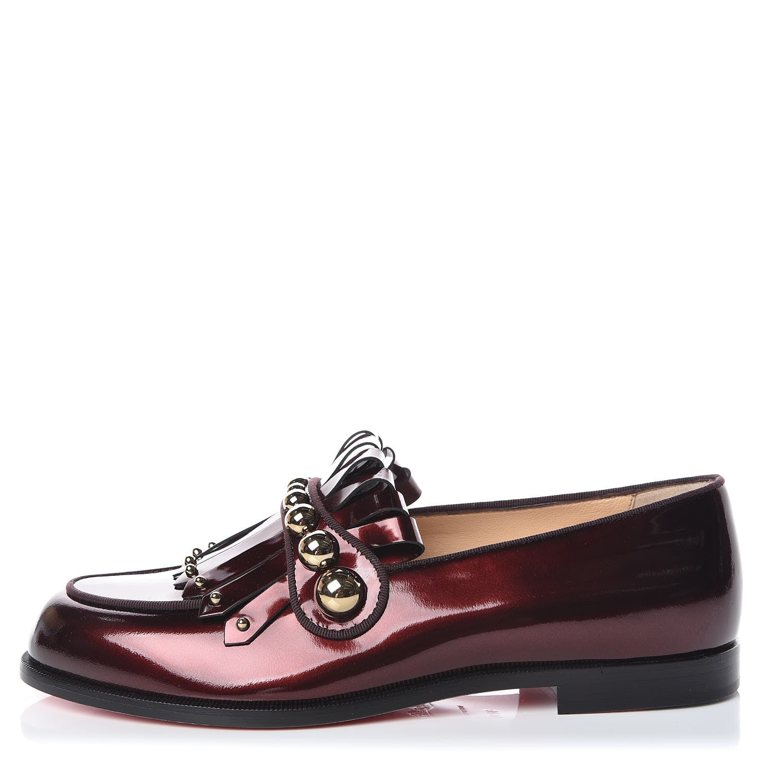 Christian Louboutin CHRISTIAN LOUBOUTIN Mirror Patent Octavian Bolla Flat Loafer 38.5 Ruby 1 of 12