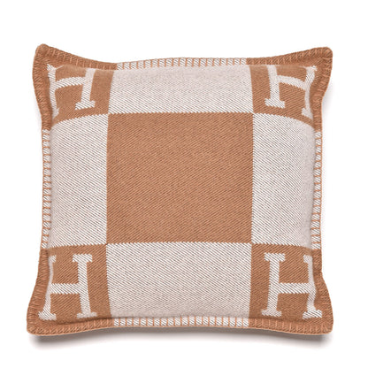 Hermes Wool Cashmere Avalon Pillow PM Ecru Camel 1 of 4