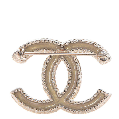 Chanel Crystal CC Brooch Light Gold 3 of 5