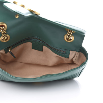 Gucci Calfskin Matelasse Small GG Marmont Shoulder Bag Emerald Green 5 of 11