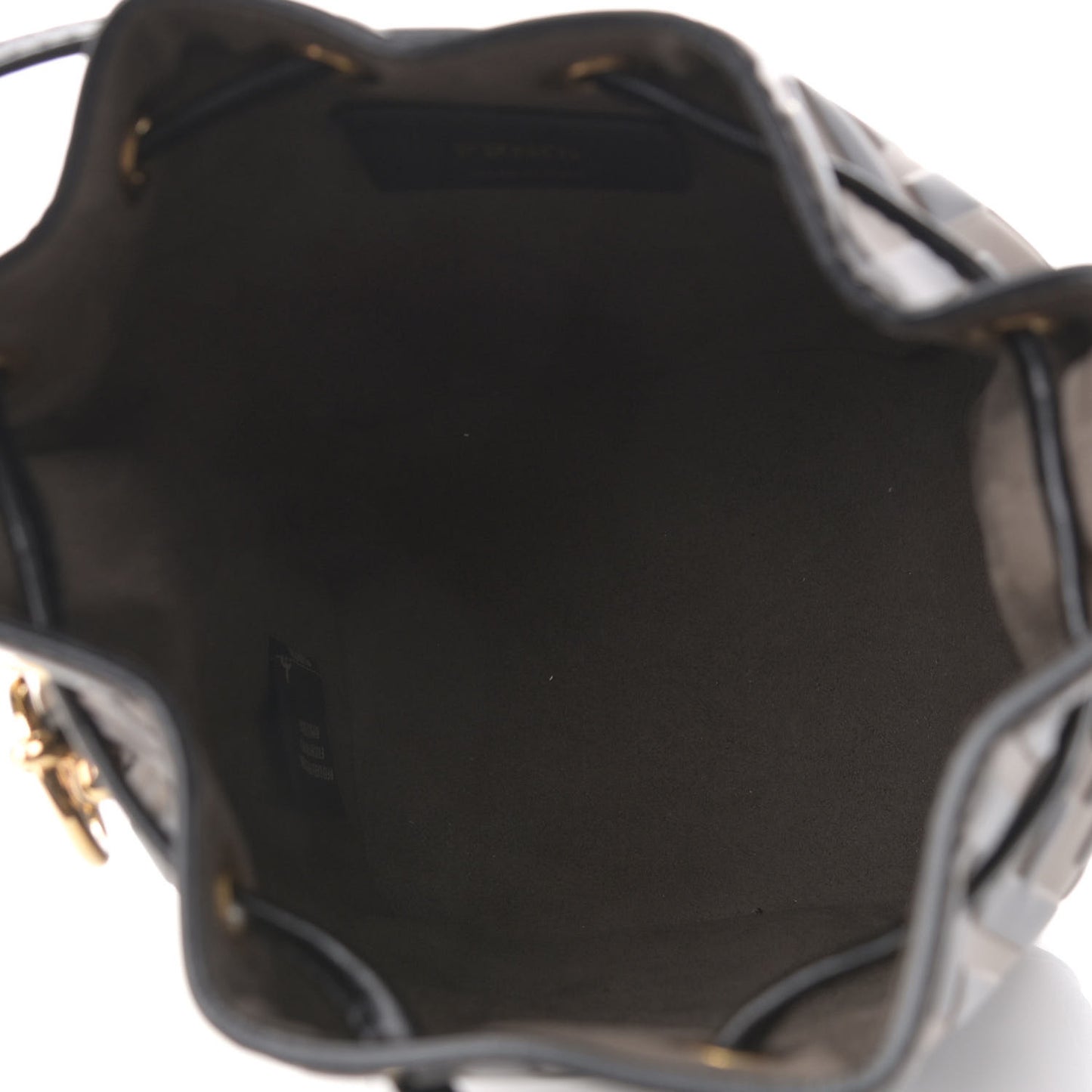 Vitello Liberty F is Fendi Bi-Color FF 1974 Embossed Mini Mon Tresor Bucket Bag Maya Black